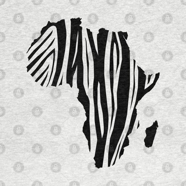 Black Zebra Stripes on Africa by ArtworkByJCB